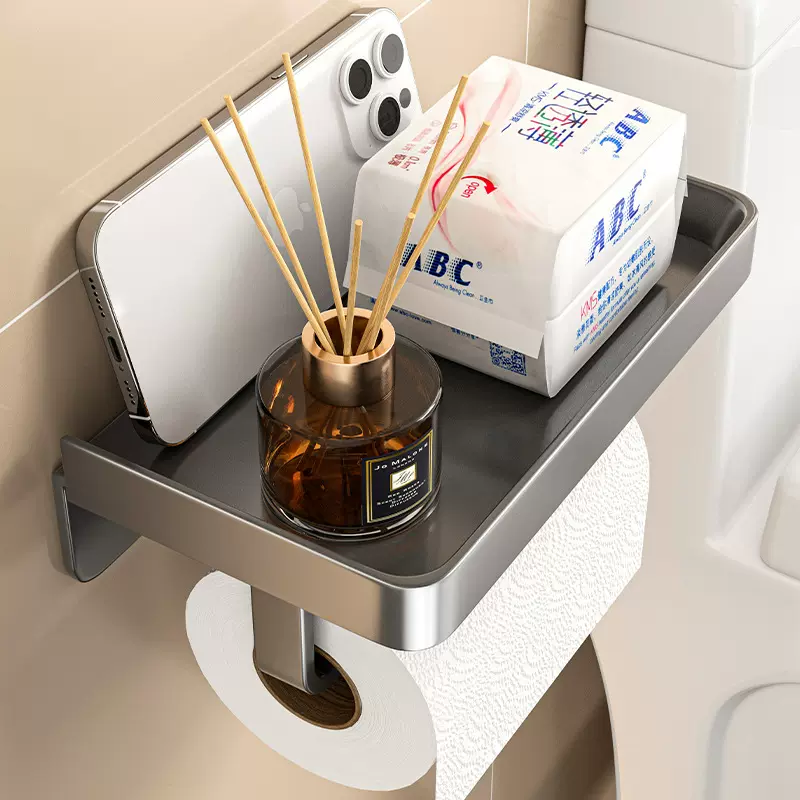跨境 轻奢卫生间纸巾盒免打孔卷纸架浴室厕所抽纸盒厕所小号置物
