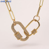 Fashionable zirconium, chain, necklace, pendant suitable for men and women, accessory hip-hop style, micro incrustation