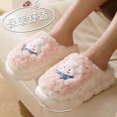 踩屎感棉拖鞋休閒秋冬可愛拖鞋女室內情侶家居卡通軟毛毛冬季批發