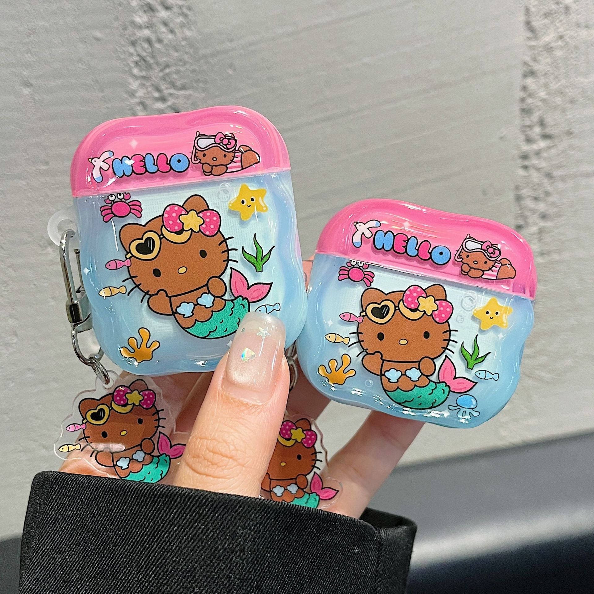 Cuerpo de auriculares IMD Kitty Mermaid para AirPodsPro Cuerpo de auriculares Bluetooth AirPods3 / 4 generación a prueba de caídas