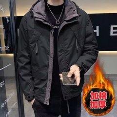 春秋季百搭工装夹克男韩版潮牌休闲连帽外套男小众高级感夹克男