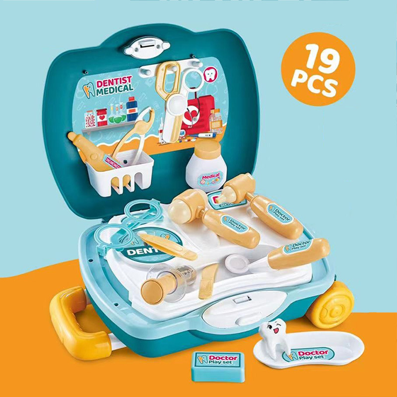 Ventas transfronterizas de niños dentales pequeños médicos y enfermeras juguetes dentistas simulados conjuntos de muebles médicos caseros image 7