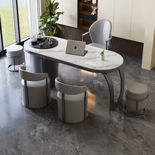 岩板茶桌椅组合茶台轻奢现代高级感办公室高端家用泡茶桌办公一体