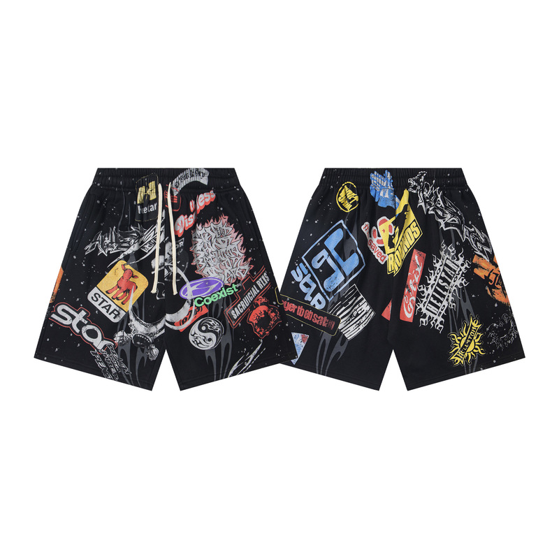 2025 New Autum H@Ellstar Full-Print Pattern Printed Casual Shorts for Men and Women, One Piece Wholesale