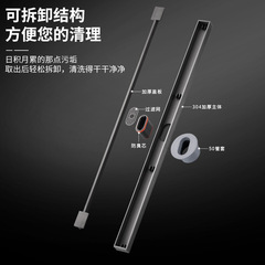 長條極窄線性型地漏304不鏽鋼隱形下沉式浴室衛生間側排防臭地漏