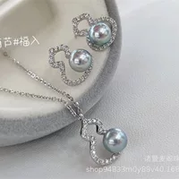 * Морская Вода такая Конопля 6-7 мм костюм тыквы круглый слегка дефектный свет S925 серебряные серьги темперамент кулон подарок женщинам