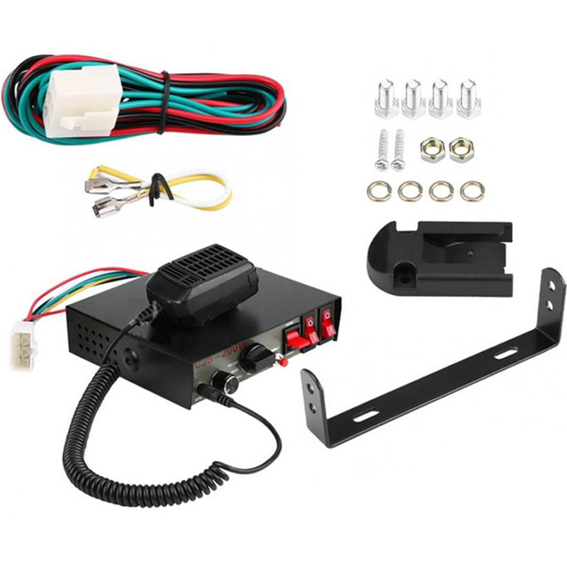 Cross-Border Export 200W New 12V 24V Car Alarm Host with Megaphone 9-Tone Car Alarm Horn