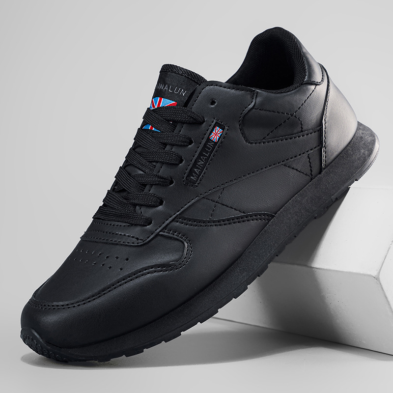 Extra-large Size Men's With Thick Soles, Height-increasing Leather Casual Sneakers, Sizes_voghion.com