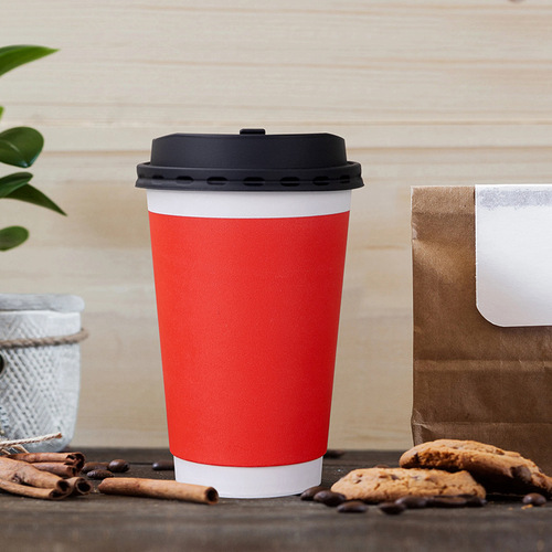 Petunia disposable paper cup, thickened hollow cup, double-layer insulated coffee cup, hot drink milk and soy milk cup, 100 pieces