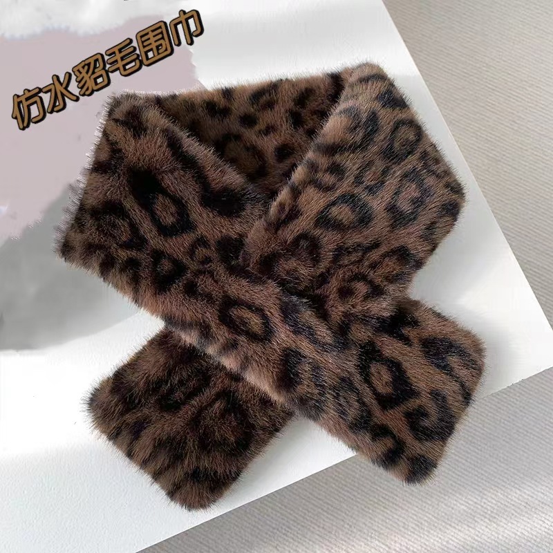 Sombrero de leopardo de Mongolia de peluche osos orejas sombrero de mujer otoño invierno imitación de piel sombrero de pescador bufandas variantes bufandas image 10
