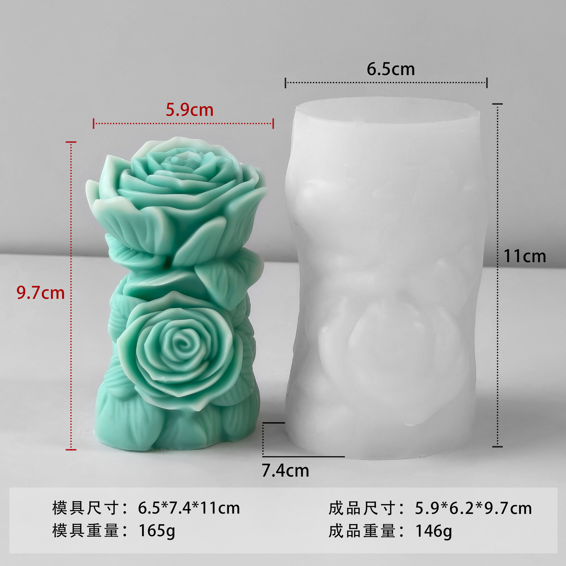 Roseta Aromaterapia Vela Molde de silicona Diy San Valentín Aromaterapia hecha a mano Expansión Aromaterapia Gesto Abrasivo