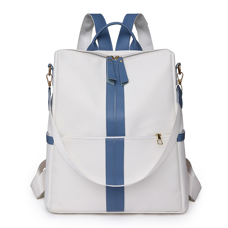 Comercio exterior al por mayor 2023 nuevo estilo casual señoras PU mochila moda contraste color gran capacidad mochila de viaje de doble uso marea