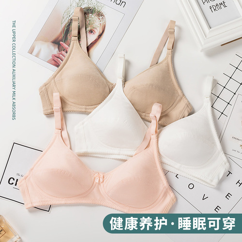 Thin wire-free underwear for middle-aged and elderly women, small cup, sponge-free bra, breathable mommy bra