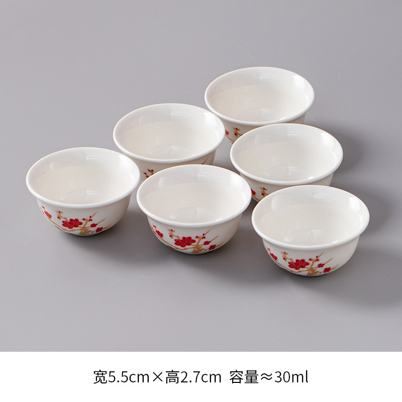 Ceramic tea cup, glass tea set, 6 pieces