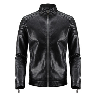 Foreign trade washed leather coat Korean motorcycle slim leather coat men's leather jacket men's factory direct supply leather coat 801
