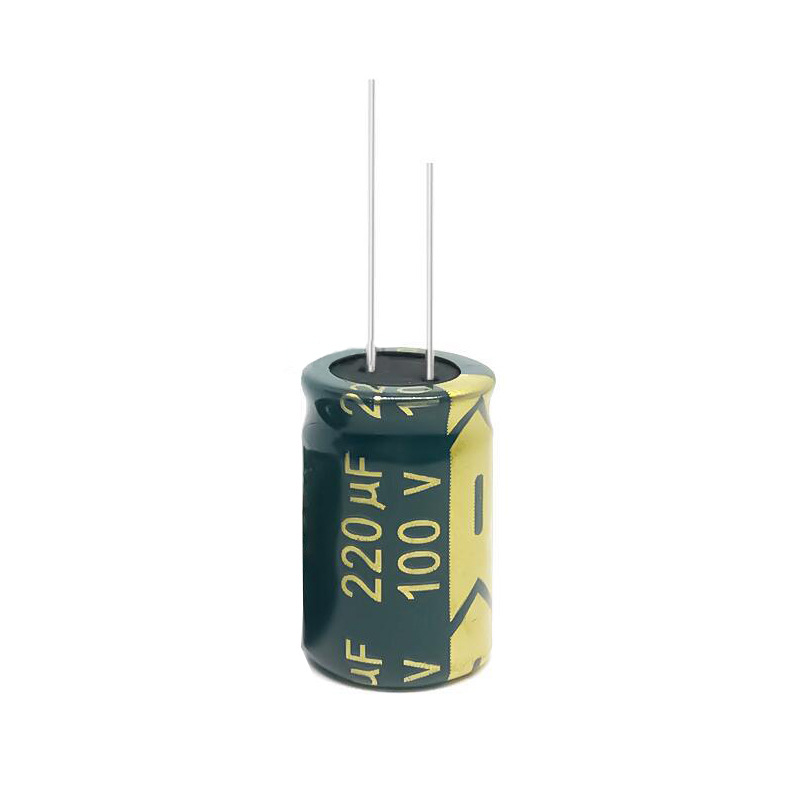 Aluminum electrolytic capacitor 100V 220UF 13x21mm green gold high frequency circuit board power supply suitable for manufacturers