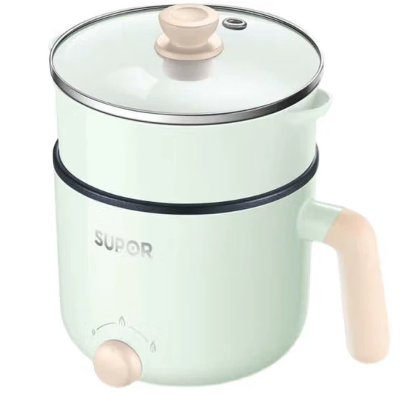 Кастрюля Suo·pu·er (Suitable for) электрическая небольшая кастрюля H12YK29, антипригарная внутренняя емкость, для приготовления на пару и тушения, одна кнопка
