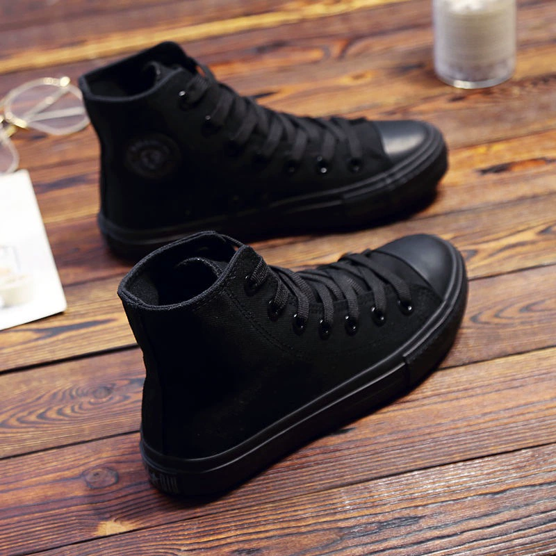 Low-top canvas sneakers, unisex, Korean style, spring/fall, white accent
