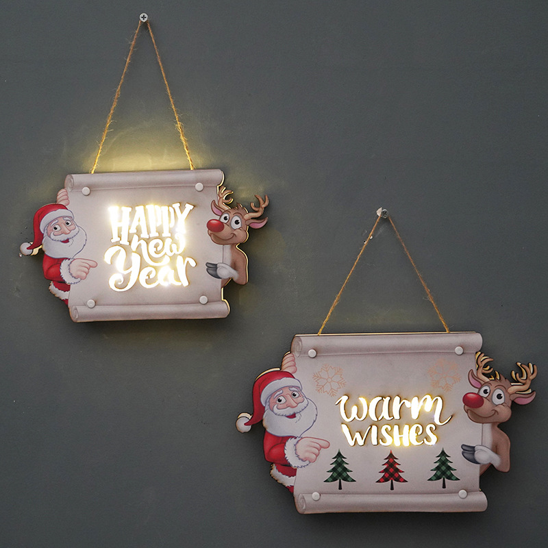 Transfronterizo nueva decoración de Navidad placa de la puerta LED luz fiesta FIESTA DE Año Nuevo suministros de vacaciones accesorios adornos de pared