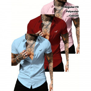 Foreign Trade Men's Casual Short-Sleeved 3D Printed Flame Shirt European and American Personalized Men's Clothing Amazon Large Size Men's Shirt
