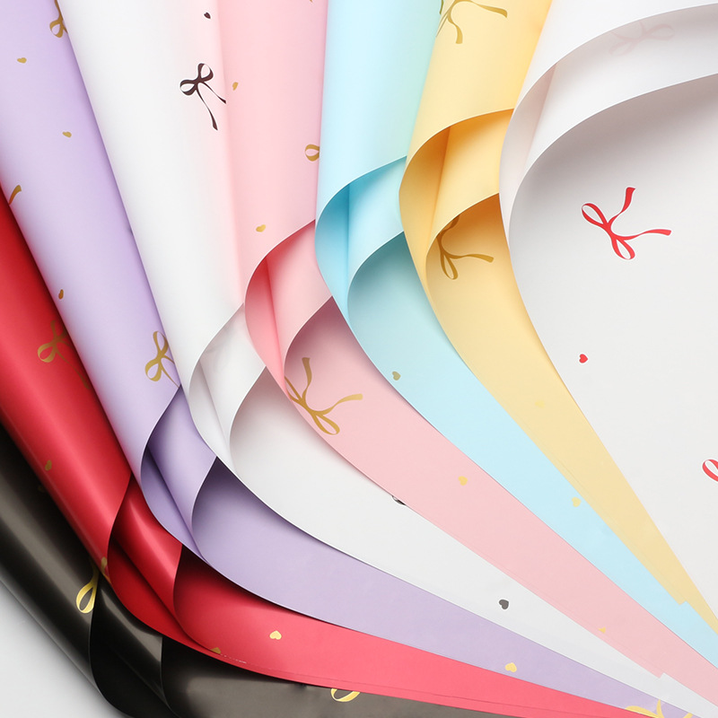 Papel de regalo con nudo de flor, lazo de corazón, materiales para envolver ramos, regalo DIY, suministros para floristería
