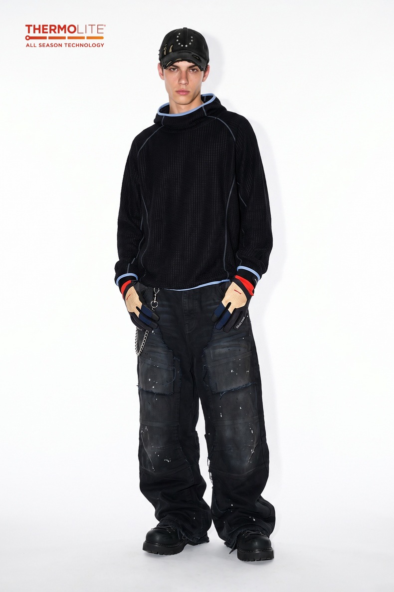 Inflation Khaki 180g Color-Block Hoodie