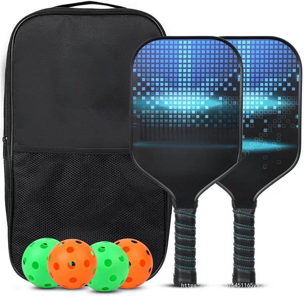 Cross-border e-commerce pickleball racket set, fiberglass pickleball racket set, includes 2 rackets