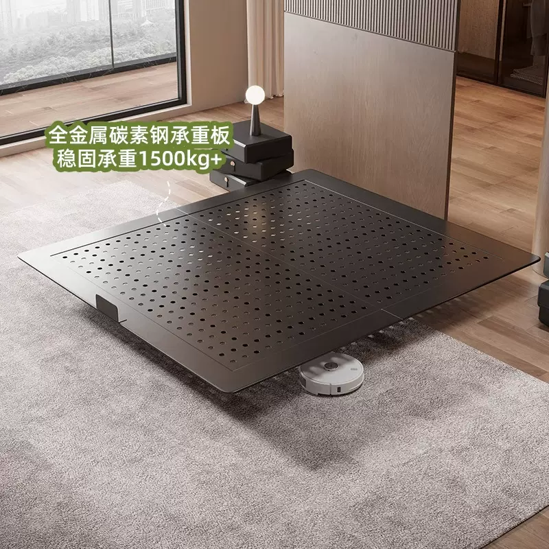 碳素钢悬浮床架床侘寂风主卧室年新款无床头床现代简约儿童
