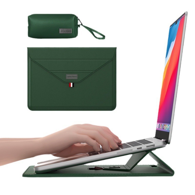 비즈니스 봉투 홀더 가방 - 짙은 녹색 + 디지털 액세서리 가방처럼