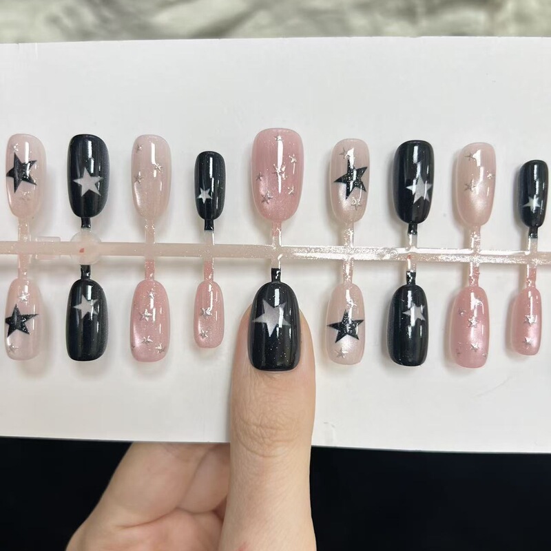 Cute 3D Gold-Plated Starry Abstract Nail Art Stickers, Removable Finished Product, 30 Pieces, Popular Live-Stream Item, Press-On Nails Cute 3D Gold-Plated Starry Abstract Nail Art Stickers, Removable Finished Product, 30 Pieces, Popular Live-Stream Item, Press-On Nails