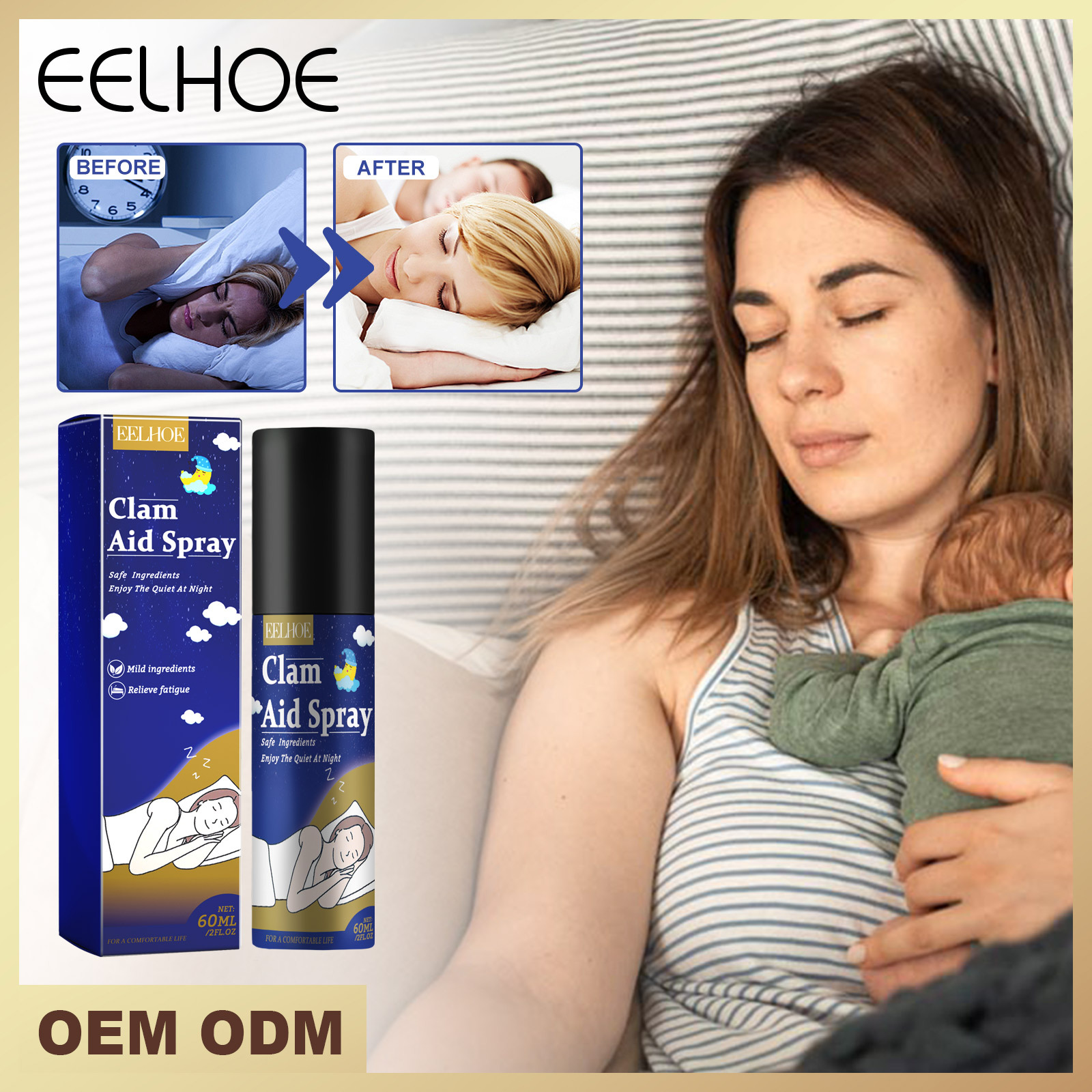 Eelhoe Lavender Sleeping Comfort Spray Night Care Sleep Safe Pillow Gentle Fresh Care Spray