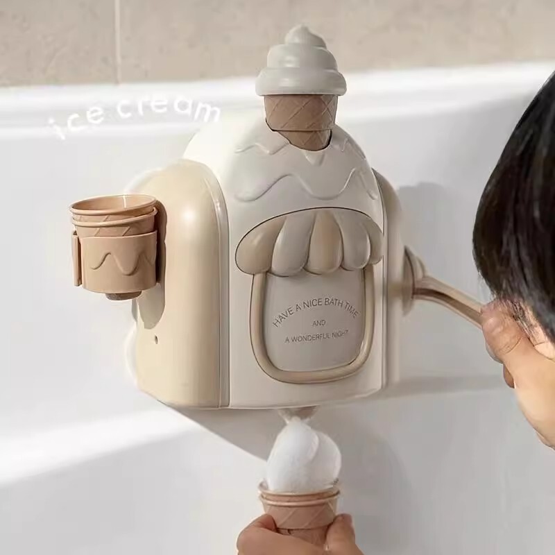 Cross-border children's bathroom ice cream bubble maker, bath toy for kids, interactive water play toy Cross-border children's bathroom ice cream bubble maker, bath toy for kids, interactive water play toy