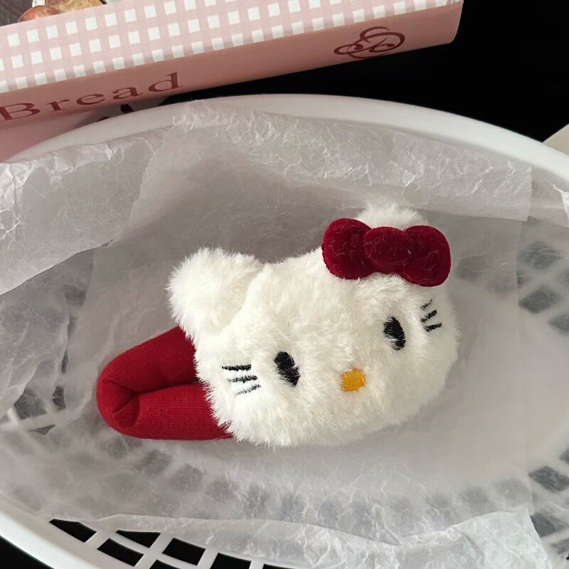 可爱黄油小熊发夹女侧边刘海夹毛绒公仔碎发夹卡通个性少女心发饰|undefined