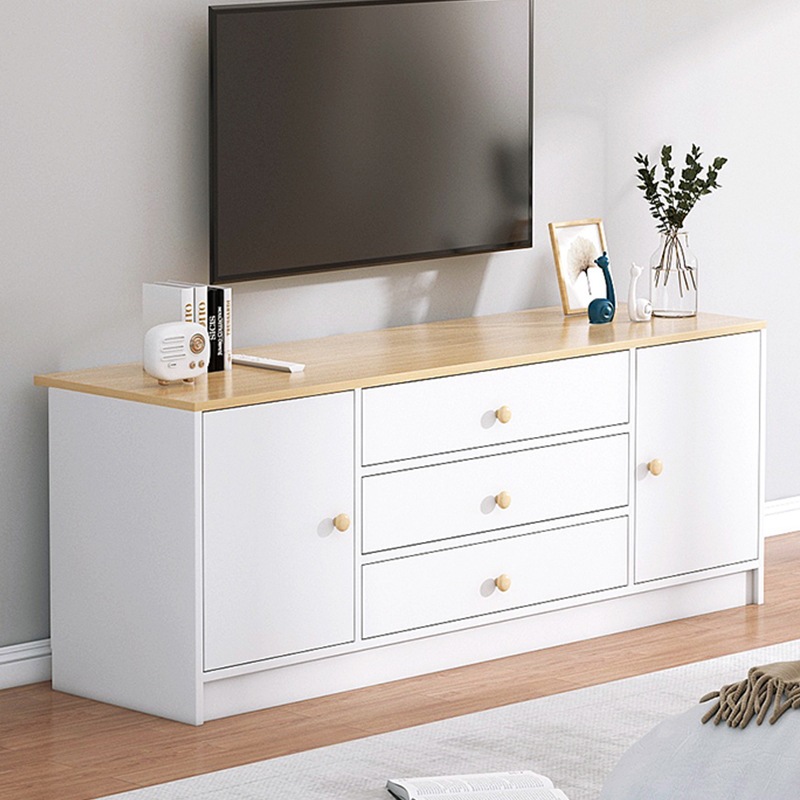 Gabinete de televisión de la sala de estar pequeño tipo moderno simple gabinete de suelo de madera sólida gabinete de televisión del dormitorio gabinete alto gabinete integrado gabinete de pared