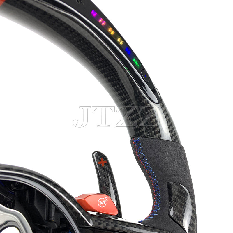 Suitable for BMW M3M4M5 1234 series CS G series sports modified LED carbon fiber steering wheel