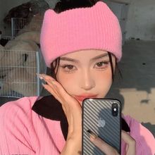 秋冬可爱猫耳朵针织发带网红宽边运动头套女性高弹性洗脸月子发箍