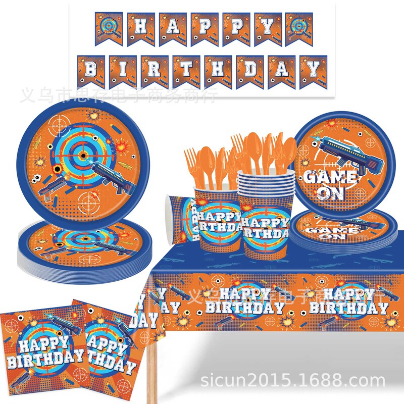 New darts target theme disposable knife, fork and spoon party tableware children's birthday party paper plate party supplies