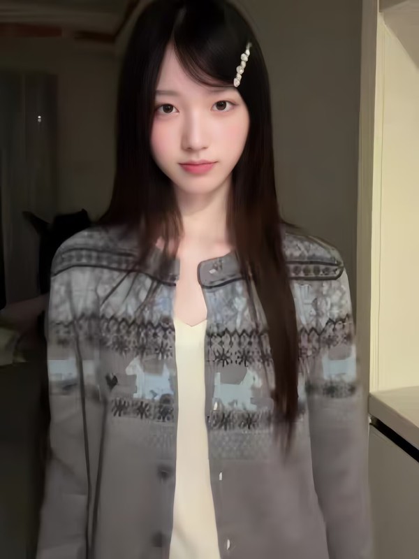 灰色韩系氛围感早秋季软糯提花开衫毛衣外套女复古针织衫外搭上衣|undefined