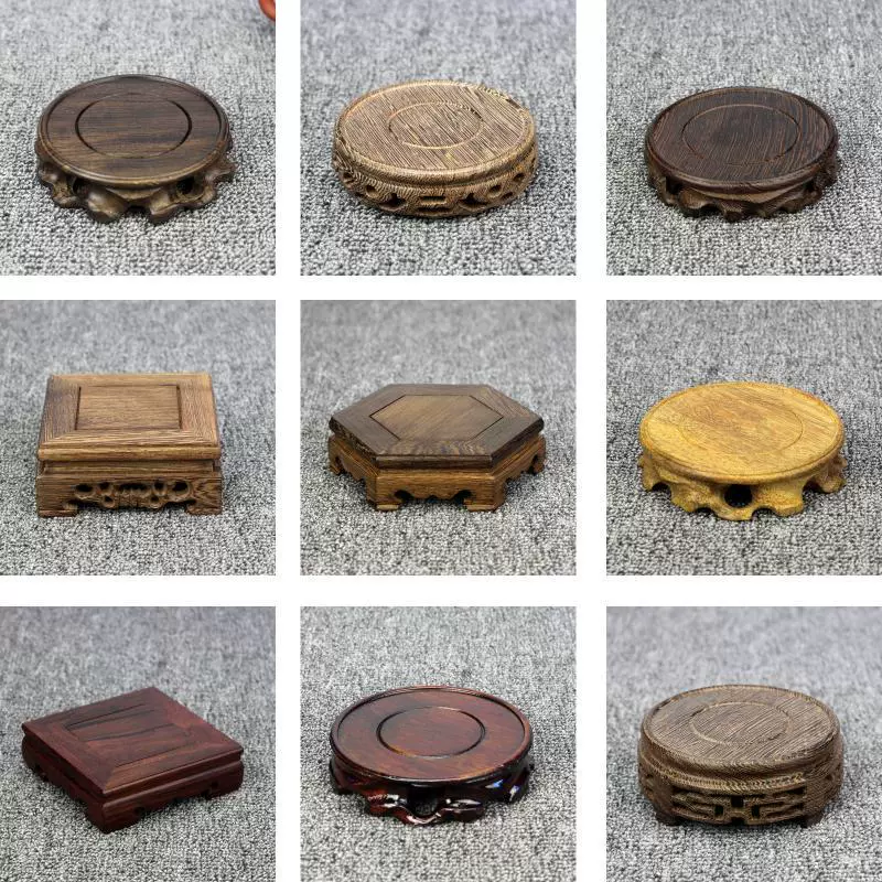 Аутентичный деревянный круглый фиолетовый горшок для чайной церемонии, изоляционный коврик для чайной чашки, коврик для чайника из цельного дерева, поднос для чая из красного дерева