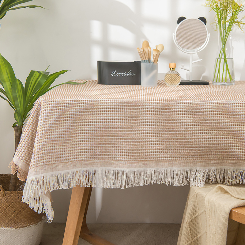 Nórdica mesa de té toal INS aire cama de cabecera cubierta de mesa cuadrada redonda toal de mesa de comedor a prueba de polvo para fotos