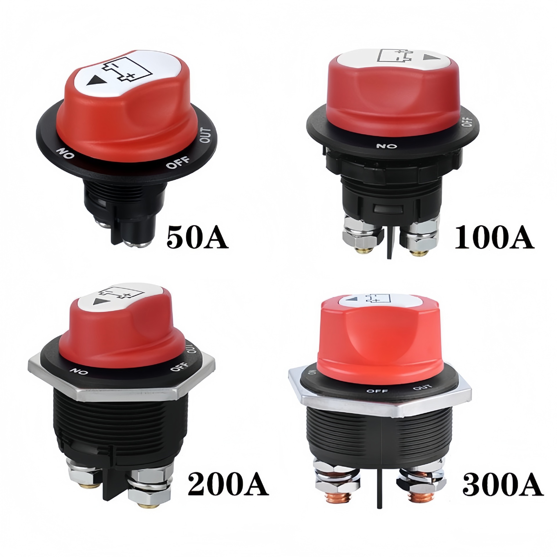 Rv Motorcycle Yacht Leakage Protection Power Supply 50/100/200/300A Rotary Battery Power-Off Switch