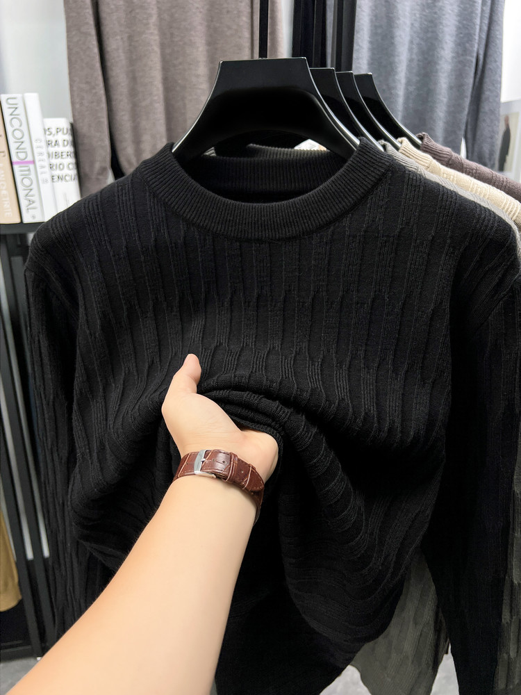 Suéter de alta sensación de moda para hombres Jacquard con camiseta de punto nuevo otoño y invierno casual suéter de ropa de hombre