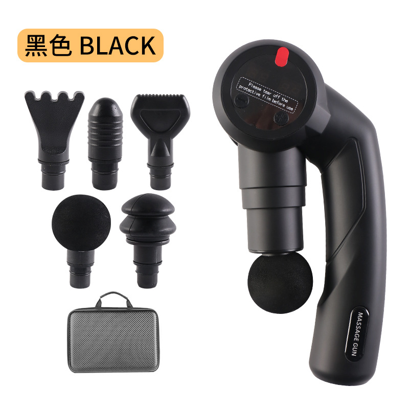 Posición múltiple ajustación giratoria plegable pistola de fascia relajación masaje para aliviar el dolor y dolor de una variedad de dispositivos de cabeza fisioterapia de tono suave