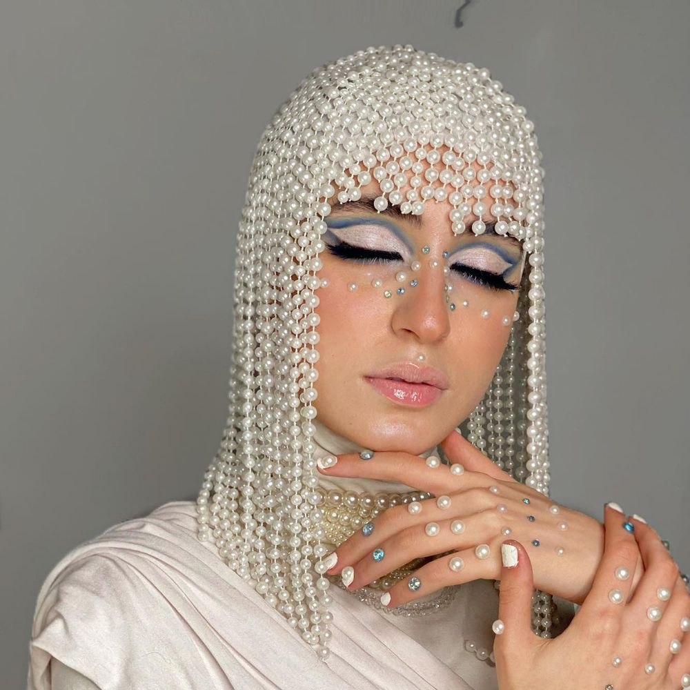 New pearl Hair accessories ins high-grade exquisite tassel headdress bridal forehead accessories headdress Hair band