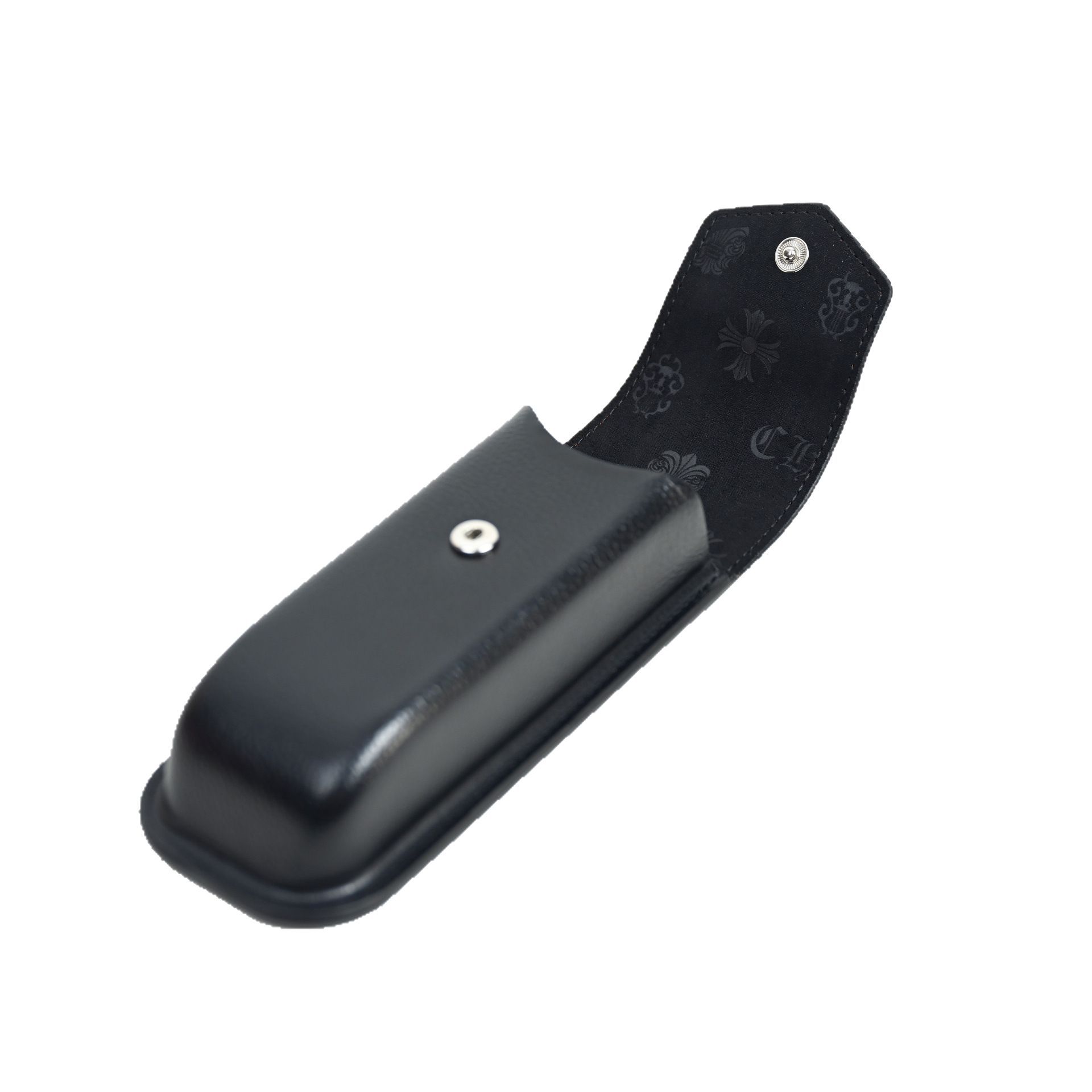 24新型クロ家メガネケース新型手作り抗圧サングラスケース高級レイシ紋近視鏡ケース