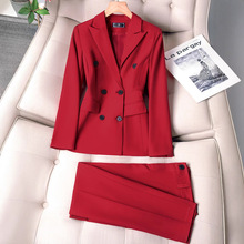 西装套装女春秋时尚商务通勤公务员面试正装气质修身职业西服外套