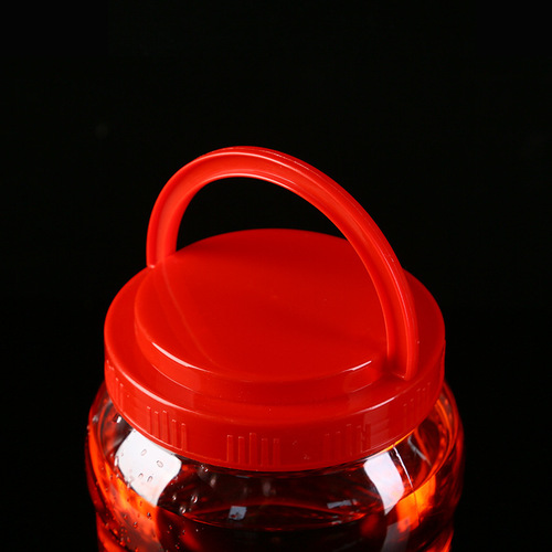 加厚食品储物密封罐蜂蜜塑料瓶带盖大泡菜坛子3斤5斤零食透明空瓶