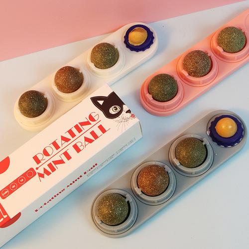 Catnip spinning ball, cat self-pleasure toy manufacturer, teeth cleaning, chewing wood, polygonum, mint cat snacks