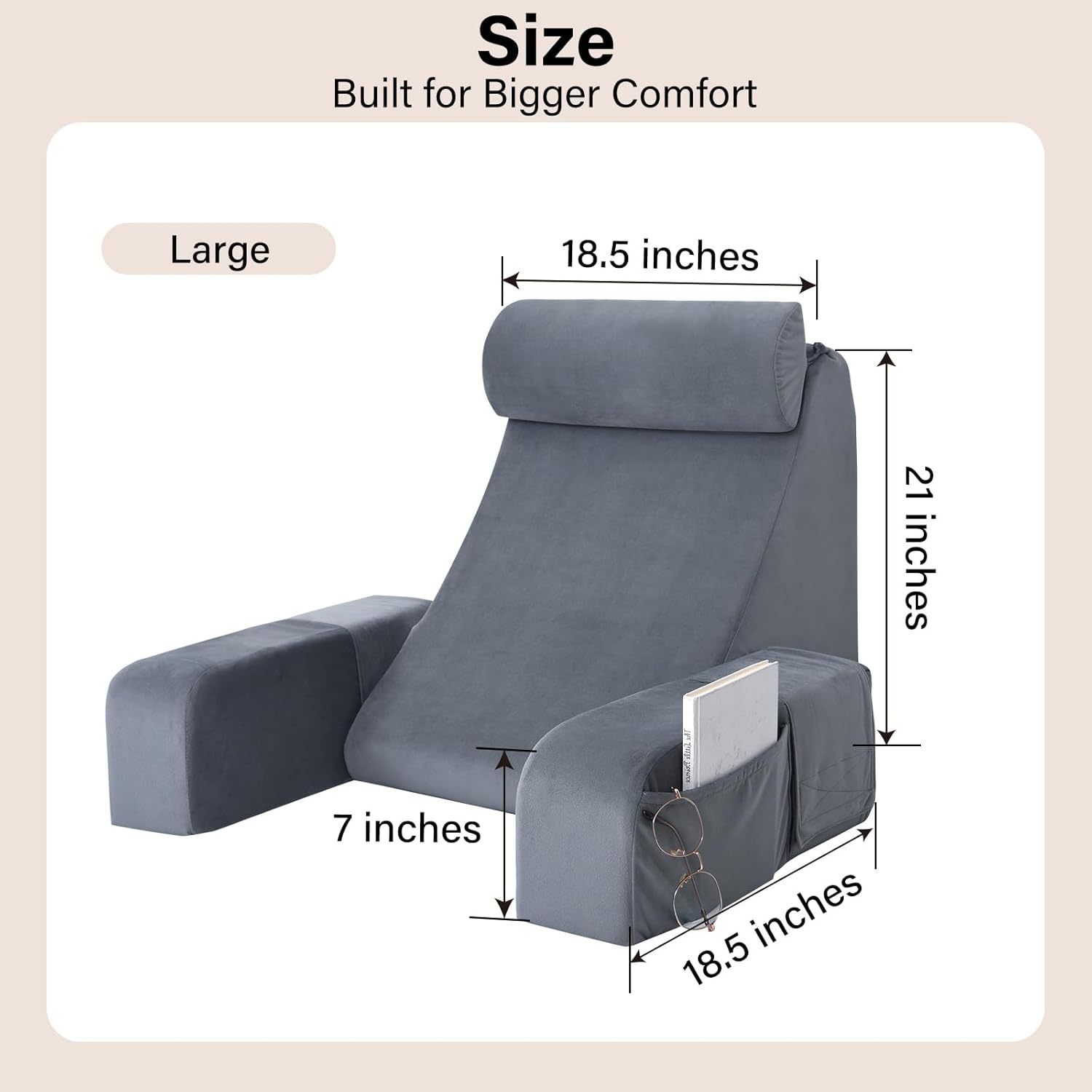 Amazon desmontable almohada multifuncional almohada de cama almohada de lectura sofá almohada almohada de cristal almohada de cintura almohada image 8