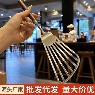 仿胡桃塑料手柄煎铲高颜值蝴蝶铲牛排铲加厚烹饪厨具锅铲煎鱼铲